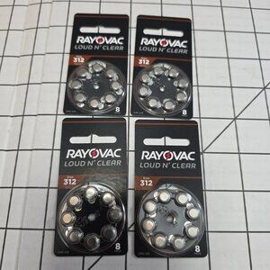 RAYOVAC Loud N' Clear #312 Hearing Aid Batteries 4 Packs, Exp 7/25, 32 total  #3